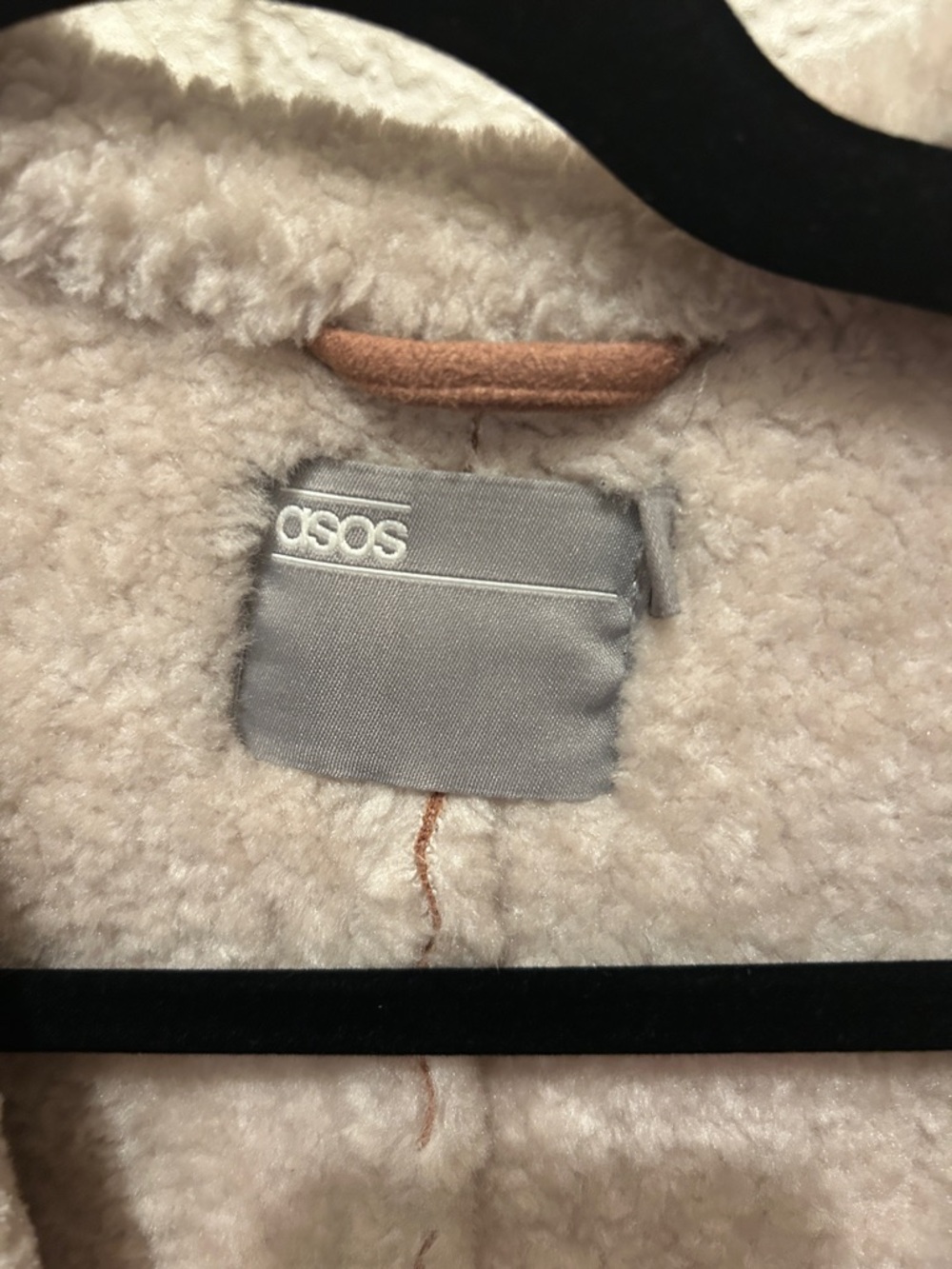 ASOS Women's Cream and Tan Teddy Jacket - Picture 3 of 7
